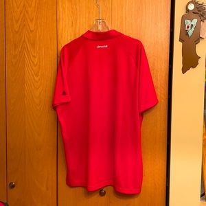 Adidas climachill men Wisconsin Badgers mesh COOLING polo 3 button shirt XL GUC